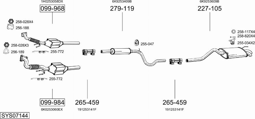 Bosal SYS07144 - Sistem de esapament aaoparts.ro