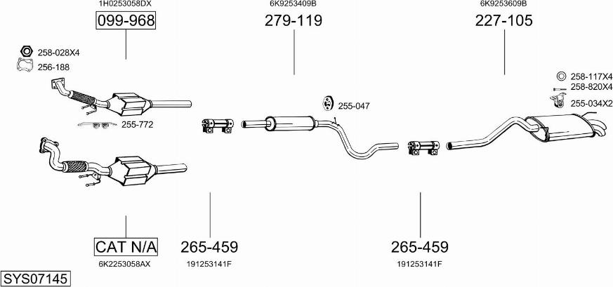 Bosal SYS07145 - Sistem de esapament aaoparts.ro