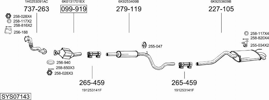 Bosal SYS07143 - Sistem de esapament aaoparts.ro