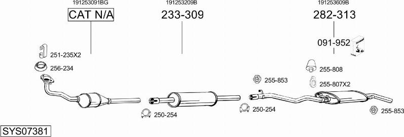 Bosal SYS07381 - Sistem de esapament aaoparts.ro
