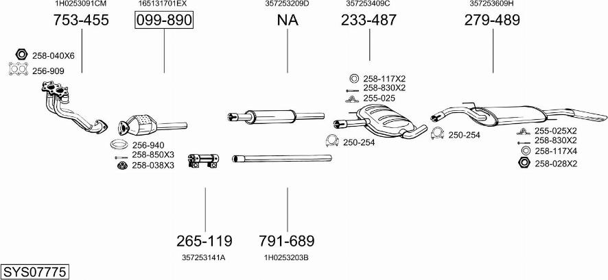 Bosal SYS07775 - Sistem de esapament aaoparts.ro