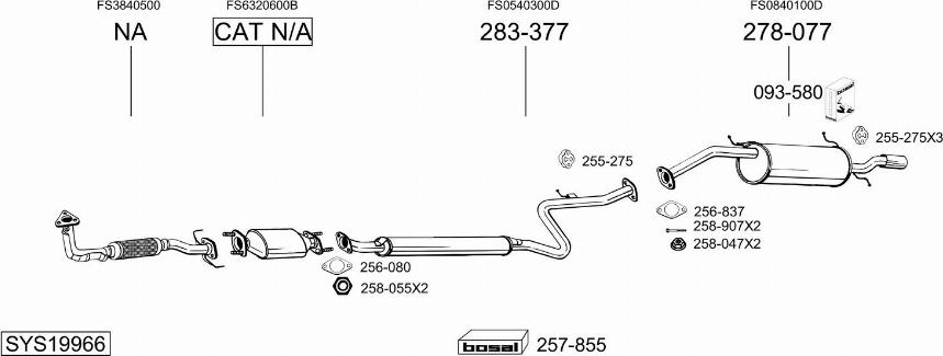 Bosal SYS19966 - Sistem de esapament aaoparts.ro