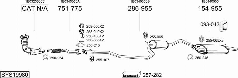 Bosal SYS19980 - Sistem de esapament aaoparts.ro