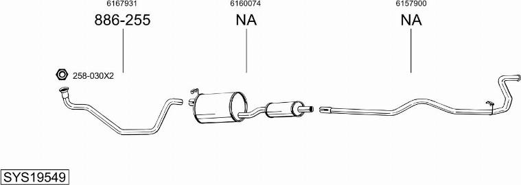 Bosal SYS19549 - Sistem de esapament aaoparts.ro