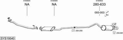 Bosal SYS19540 - Sistem de esapament aaoparts.ro
