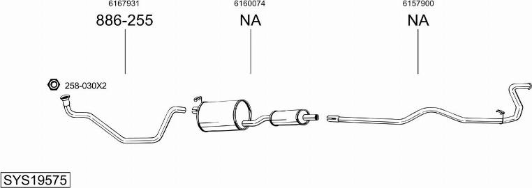 Bosal SYS19575 - Sistem de esapament aaoparts.ro