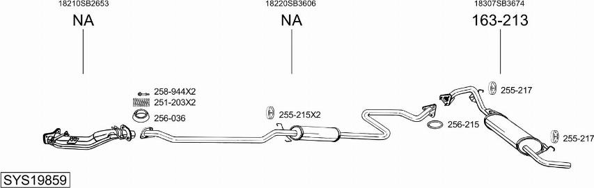 Bosal SYS19859 - Sistem de esapament aaoparts.ro