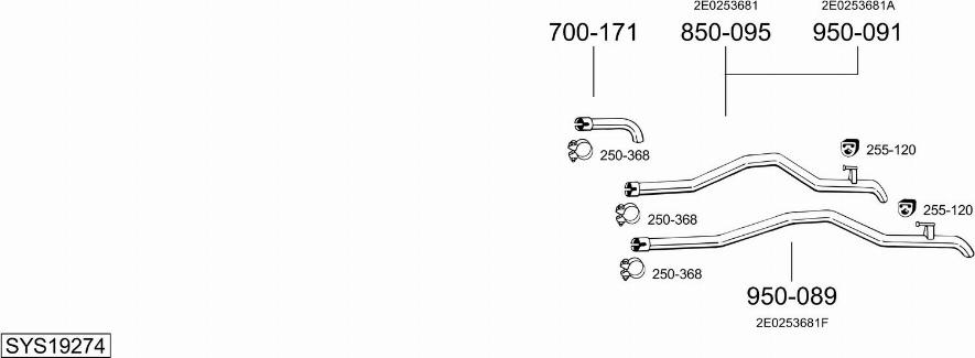 Bosal SYS19274 - Sistem de esapament aaoparts.ro