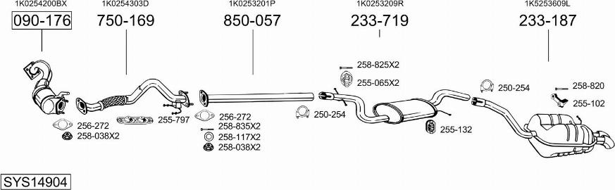 Bosal SYS14904 - Sistem de esapament aaoparts.ro