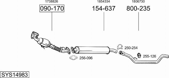 Bosal SYS14983 - Sistem de esapament aaoparts.ro