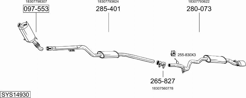 Bosal SYS14930 - Sistem de esapament aaoparts.ro
