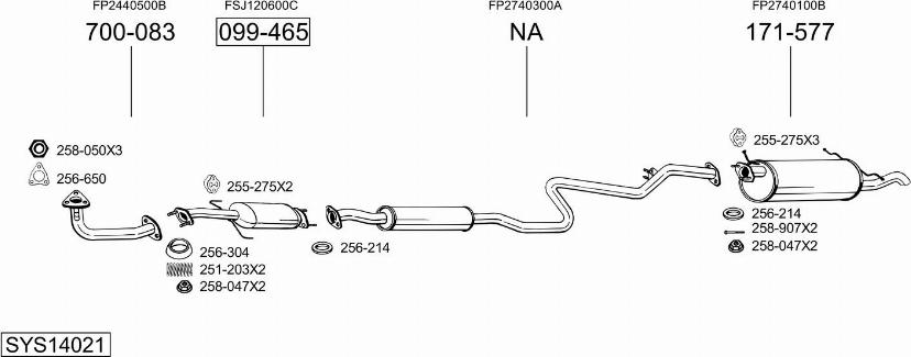 Bosal SYS14021 - Sistem de esapament aaoparts.ro
