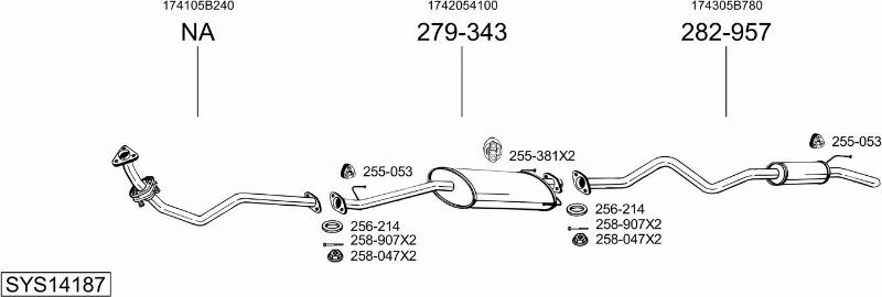 Bosal SYS14187 - Sistem de esapament aaoparts.ro