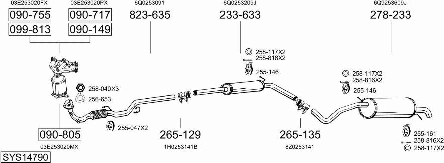 Bosal SYS14790 - Sistem de esapament aaoparts.ro