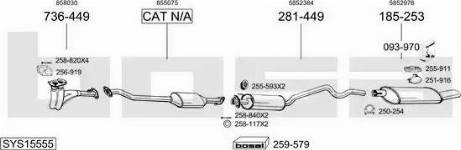 Bosal SYS15555 - Sistem de esapament aaoparts.ro