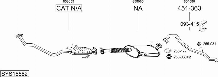 Bosal SYS15582 - Sistem de esapament aaoparts.ro