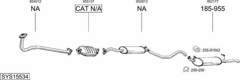 Bosal SYS15534 - Sistem de esapament aaoparts.ro