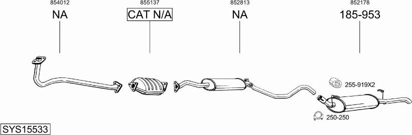 Bosal SYS15533 - Sistem de esapament aaoparts.ro