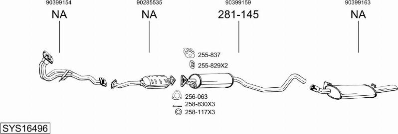 Bosal SYS16496 - Sistem de esapament aaoparts.ro
