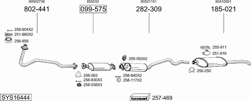Bosal SYS16444 - Sistem de esapament aaoparts.ro
