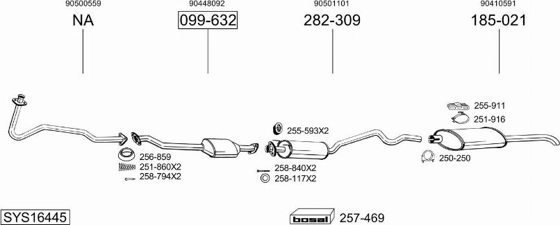 Bosal SYS16445 - Sistem de esapament aaoparts.ro