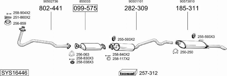 Bosal SYS16446 - Sistem de esapament aaoparts.ro