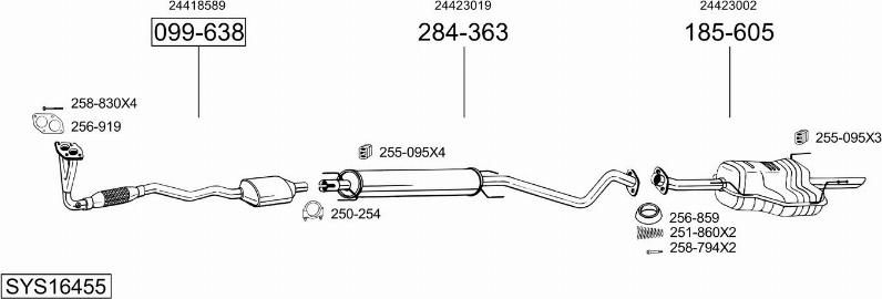 Bosal SYS16455 - Sistem de esapament aaoparts.ro