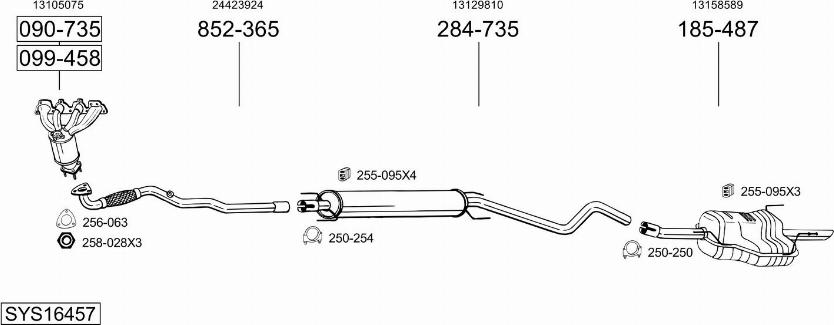 Bosal SYS16457 - Sistem de esapament aaoparts.ro