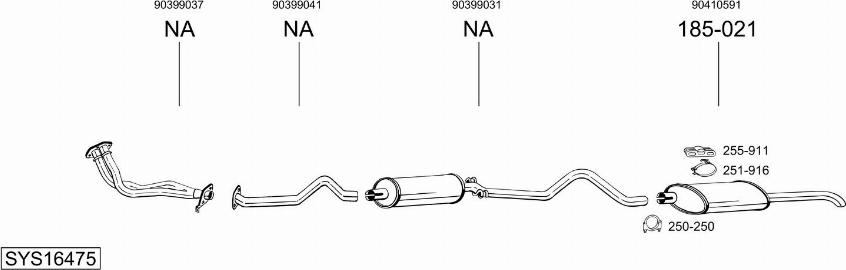 Bosal SYS16475 - Sistem de esapament aaoparts.ro