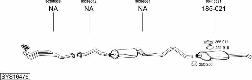 Bosal SYS16476 - Sistem de esapament aaoparts.ro