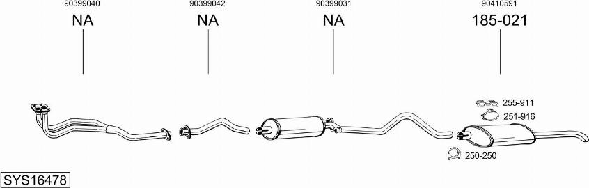 Bosal SYS16478 - Sistem de esapament aaoparts.ro