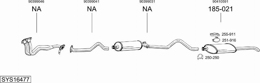 Bosal SYS16477 - Sistem de esapament aaoparts.ro