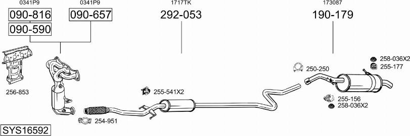 Bosal SYS16592 - Sistem de esapament aaoparts.ro