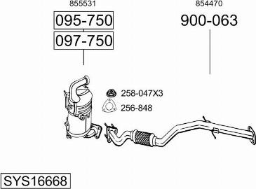 Bosal SYS16668 - Sistem de esapament aaoparts.ro
