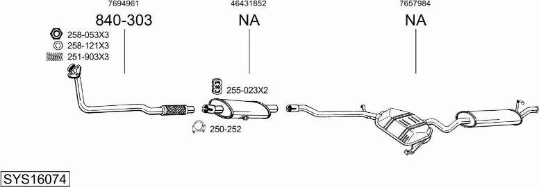 Bosal SYS16074 - Sistem de esapament aaoparts.ro