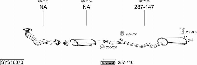Bosal SYS16070 - Sistem de esapament aaoparts.ro