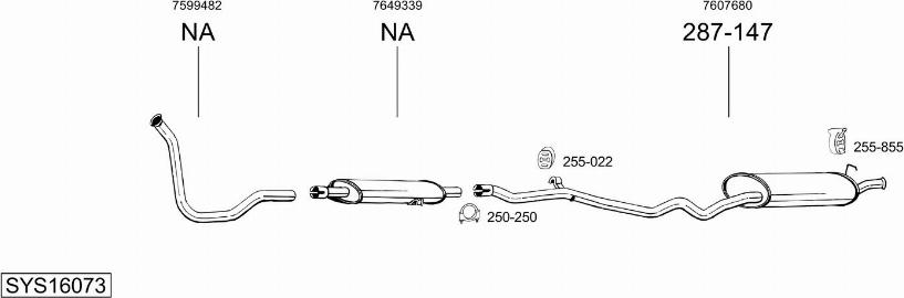 Bosal SYS16073 - Sistem de esapament aaoparts.ro