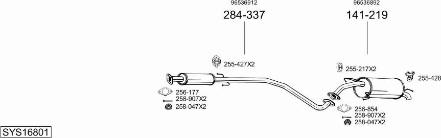 Bosal SYS16801 - Sistem de esapament aaoparts.ro