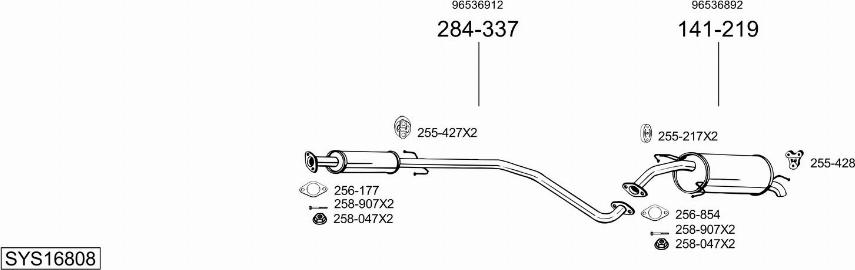 Bosal SYS16808 - Sistem de esapament aaoparts.ro