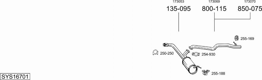 Bosal SYS16701 - Sistem de esapament aaoparts.ro