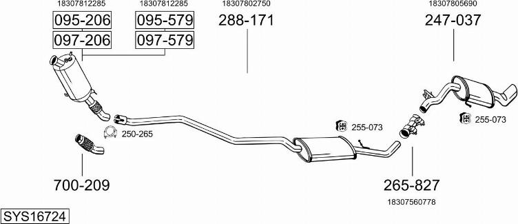 Bosal SYS16724 - Sistem de esapament aaoparts.ro