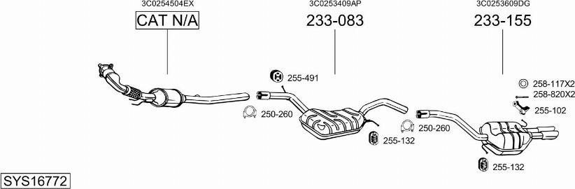Bosal SYS16772 - Sistem de esapament aaoparts.ro