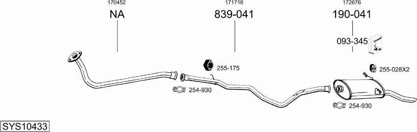 Bosal SYS10433 - Sistem de esapament aaoparts.ro