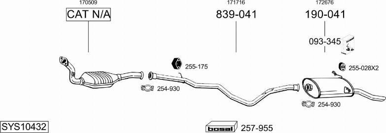 Bosal SYS10432 - Sistem de esapament aaoparts.ro