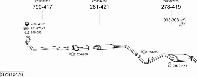 Bosal SYS10476 - Sistem de esapament aaoparts.ro