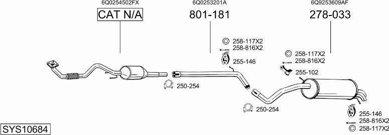 Bosal SYS10684 - Sistem de esapament aaoparts.ro
