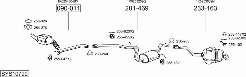 Bosal SYS10790 - Sistem de esapament aaoparts.ro