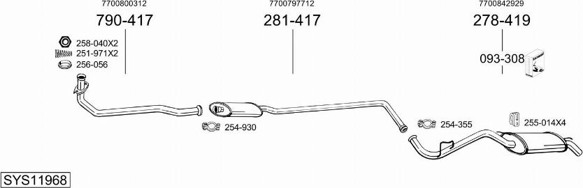 Bosal SYS11968 - Sistem de esapament aaoparts.ro