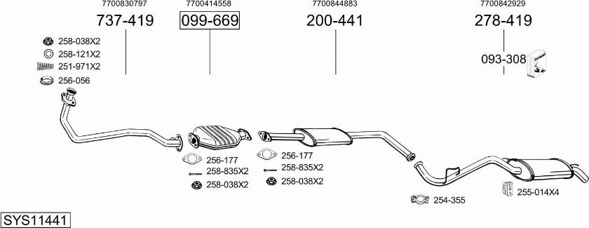 Bosal SYS11441 - Sistem de esapament aaoparts.ro