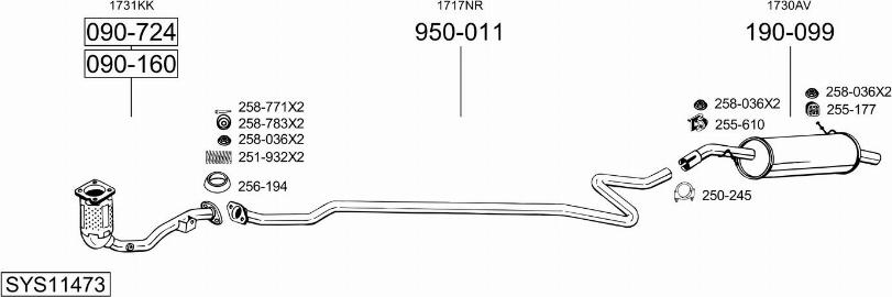 Bosal SYS11473 - Sistem de esapament aaoparts.ro